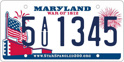 MD license plate 5AU1345