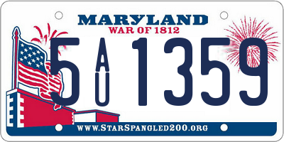 MD license plate 5AU1359