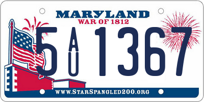 MD license plate 5AU1367