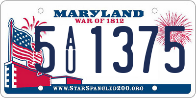 MD license plate 5AU1375