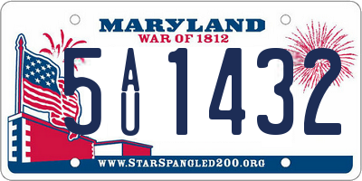 MD license plate 5AU1432