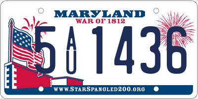 MD license plate 5AU1436