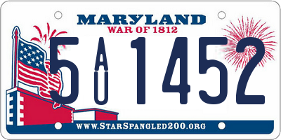 MD license plate 5AU1452