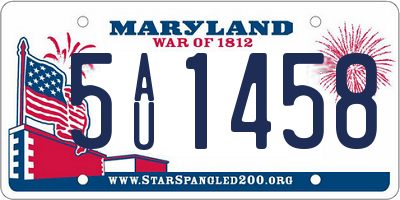 MD license plate 5AU1458