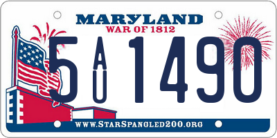 MD license plate 5AU1490
