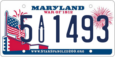 MD license plate 5AU1493