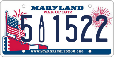 MD license plate 5AU1522