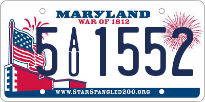 MD license plate 5AU1552