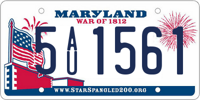 MD license plate 5AU1561