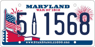 MD license plate 5AU1568