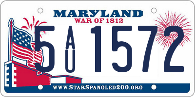 MD license plate 5AU1572