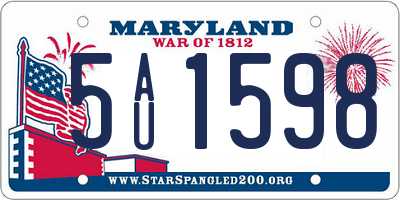 MD license plate 5AU1598