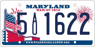 MD license plate 5AU1622