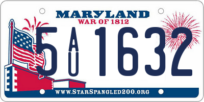 MD license plate 5AU1632