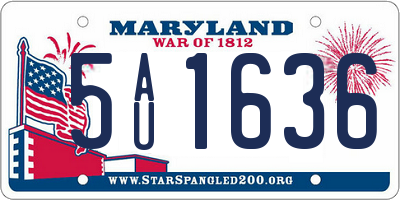MD license plate 5AU1636