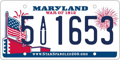 MD license plate 5AU1653