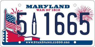 MD license plate 5AU1665