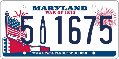 MD license plate 5AU1675