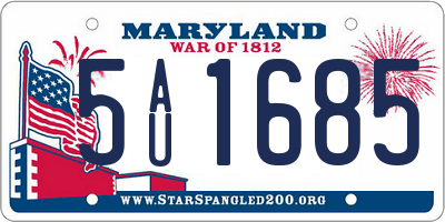 MD license plate 5AU1685