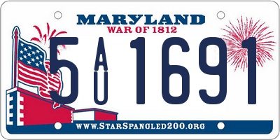 MD license plate 5AU1691