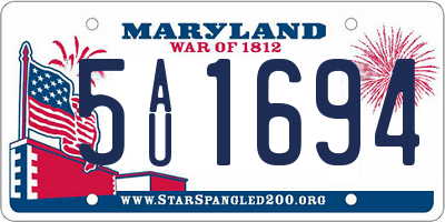 MD license plate 5AU1694