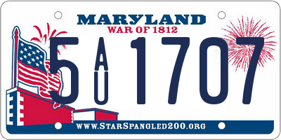 MD license plate 5AU1707
