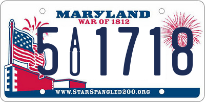 MD license plate 5AU1718