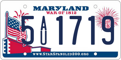 MD license plate 5AU1719