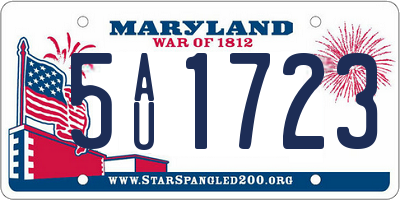 MD license plate 5AU1723