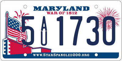 MD license plate 5AU1730