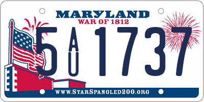 MD license plate 5AU1737