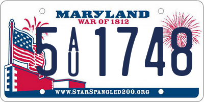 MD license plate 5AU1748