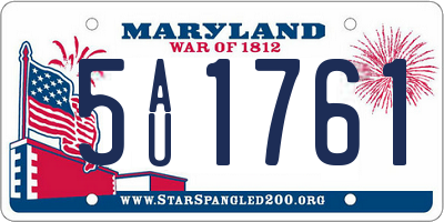 MD license plate 5AU1761