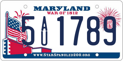 MD license plate 5AU1789