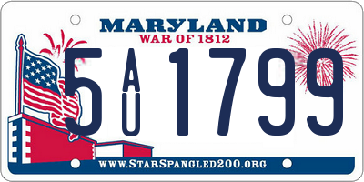 MD license plate 5AU1799