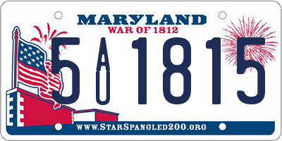 MD license plate 5AU1815