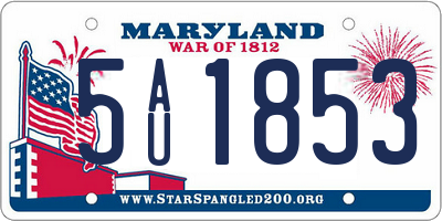 MD license plate 5AU1853
