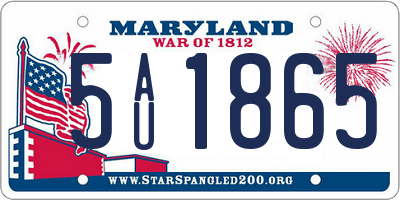 MD license plate 5AU1865