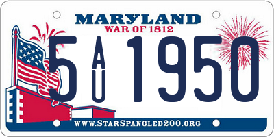 MD license plate 5AU1950