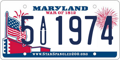 MD license plate 5AU1974