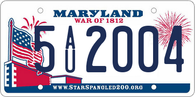 MD license plate 5AU2004