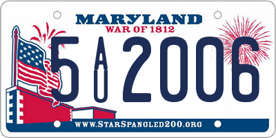 MD license plate 5AU2006