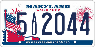 MD license plate 5AU2044