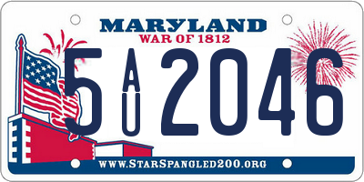MD license plate 5AU2046