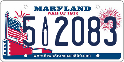 MD license plate 5AU2083