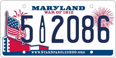 MD license plate 5AU2086
