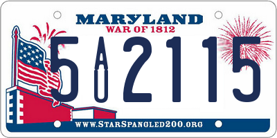 MD license plate 5AU2115