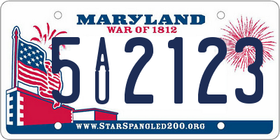 MD license plate 5AU2123