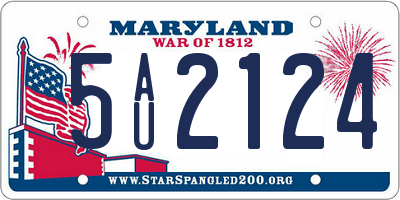 MD license plate 5AU2124