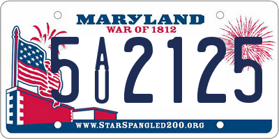 MD license plate 5AU2125